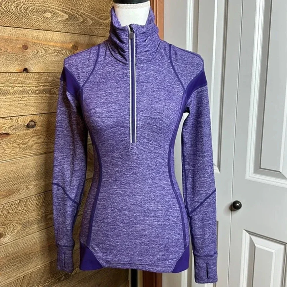 Lululemon Run Inspire pullover 1/2 zip Heather Purple Long Sleeve Size 4 - Picture 1 of 7